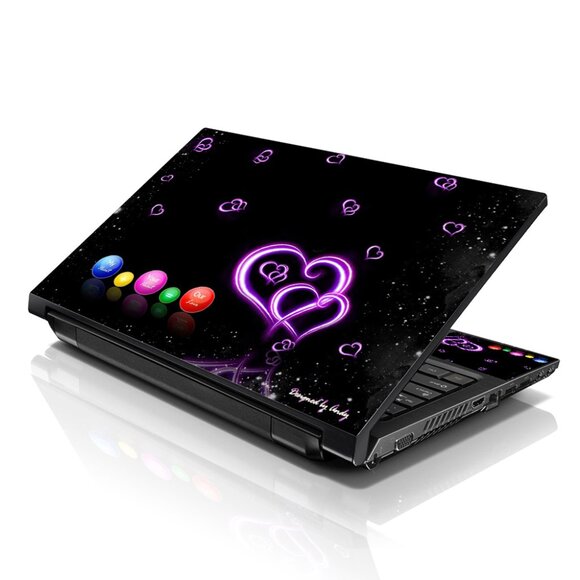 LSS 15.6 & 17.3 Inches Laptop Notebook Skin Sticker Decal - Hearts - Picture 1 of 2